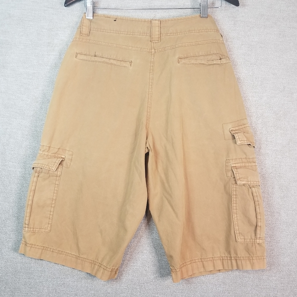 Carbon Men Sz 30 (30x13) Cargo Short Longer Length Khacki Thin Light School (764 - Picture 8 of 13